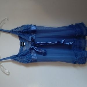 Fredericks of Hollywood blue lace lingerie size M